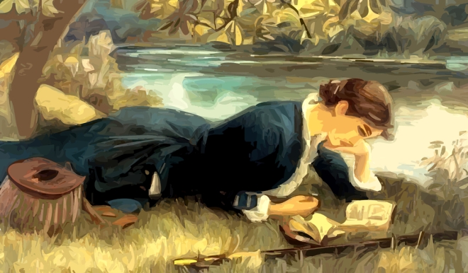 country-lady-fishing-tackle-reading-book_wallpaper